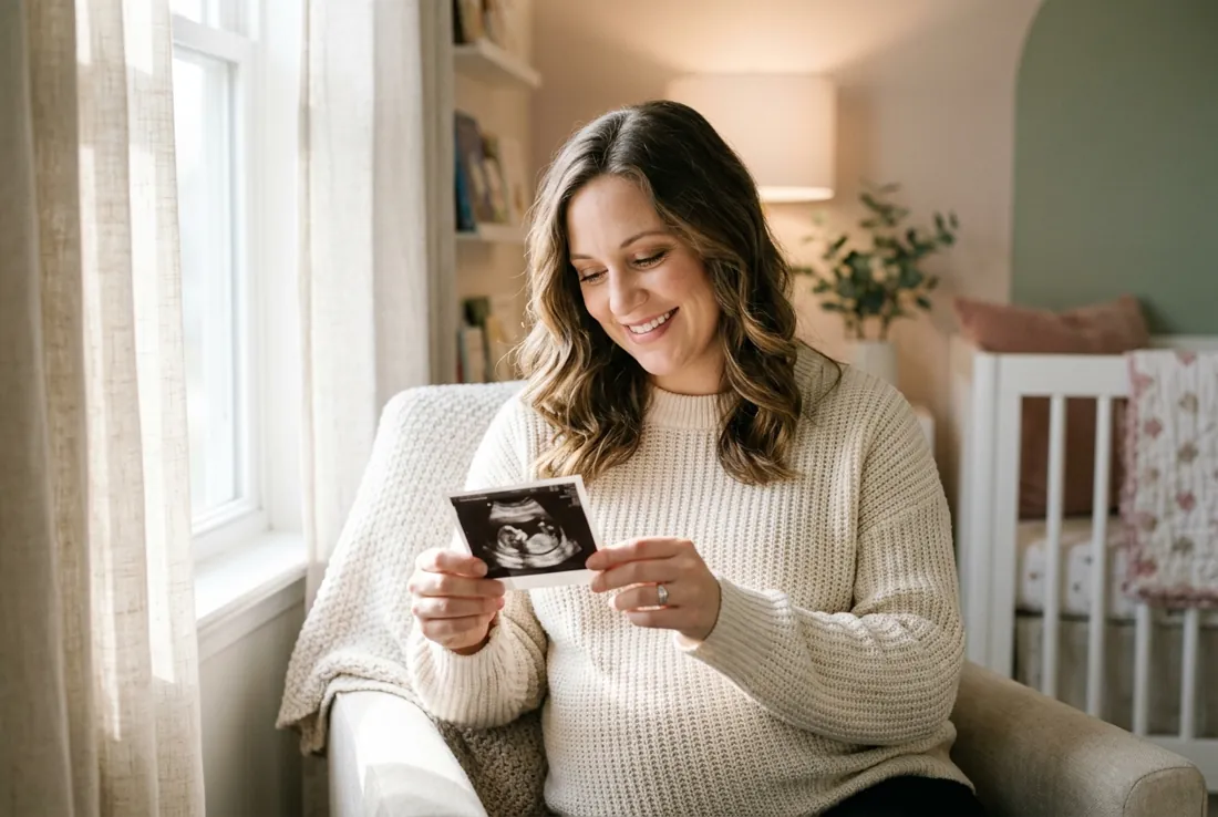 The Methods That Actually Work Expecting mother smiling at an ultrasound photo by a bright window