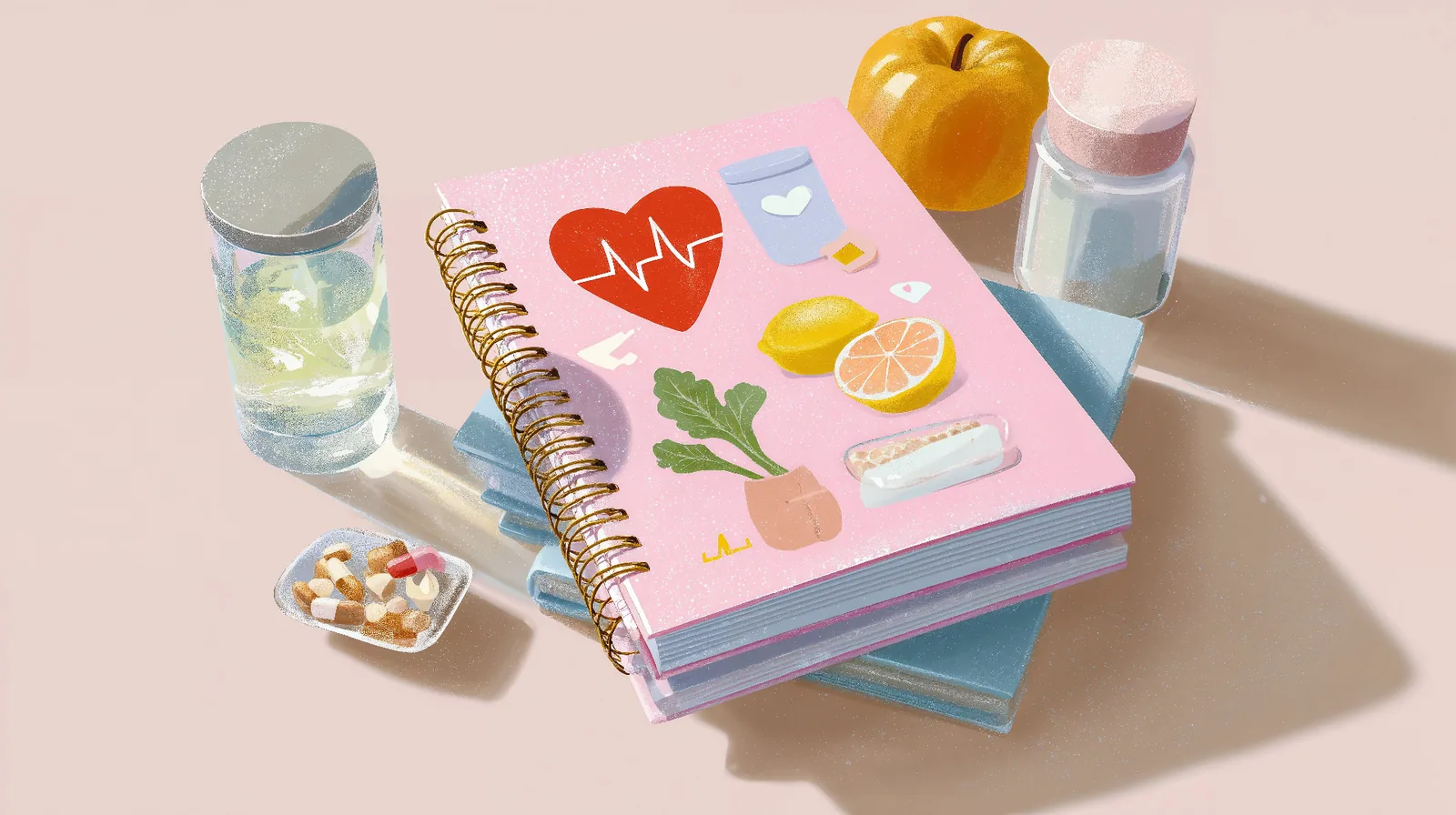 Preconception Health Planning and Tracking Pregnancy planning wellness journal with health tracking symbols for preconception preparation
